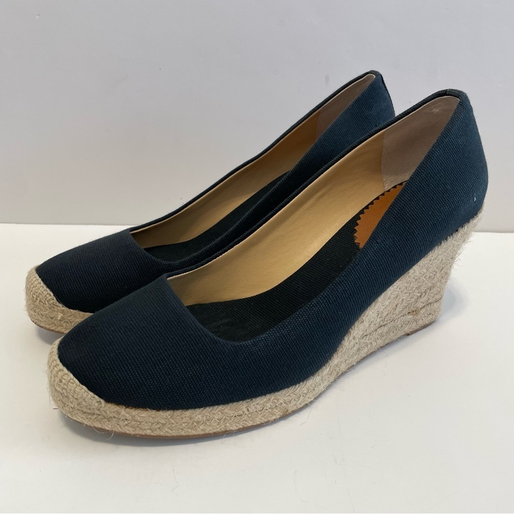 J.Crew Seville Espadrille Navy Women’s Round Toe Wedges Size 9.5